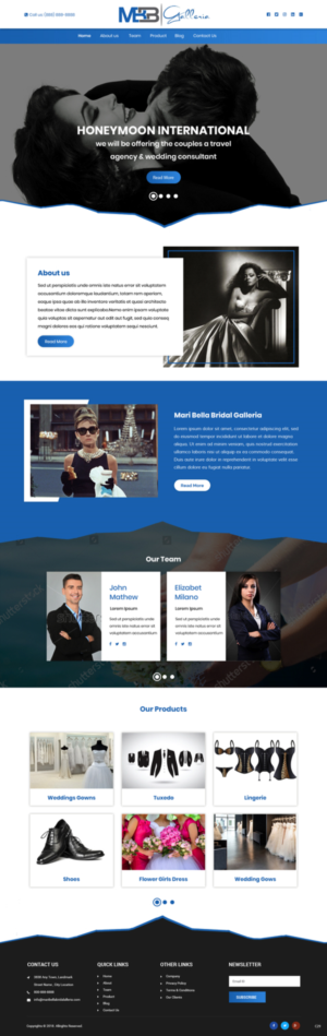 Web Design par pb pour mari bella bridal galleria | Design : #19431035