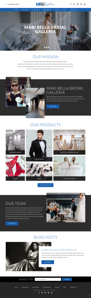 Web Design par pb pour mari bella bridal galleria | Design : #19431039