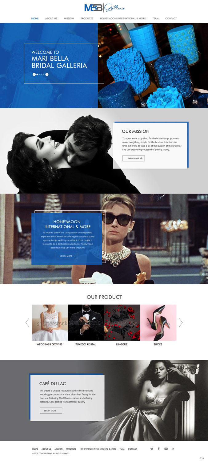Web Design par pb pour mari bella bridal galleria | Design #19431040