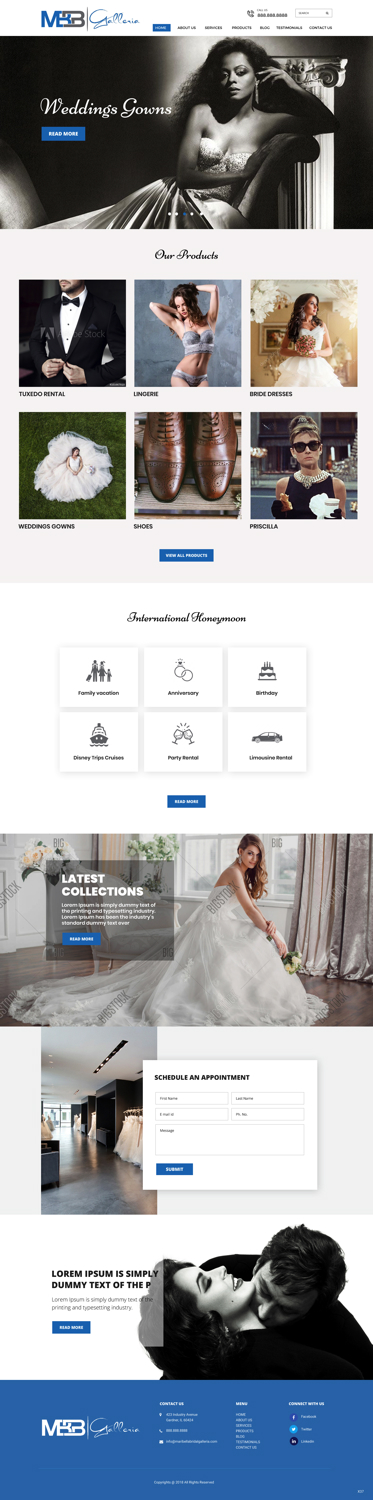 Web Design par pb pour mari bella bridal galleria | Design #19431041