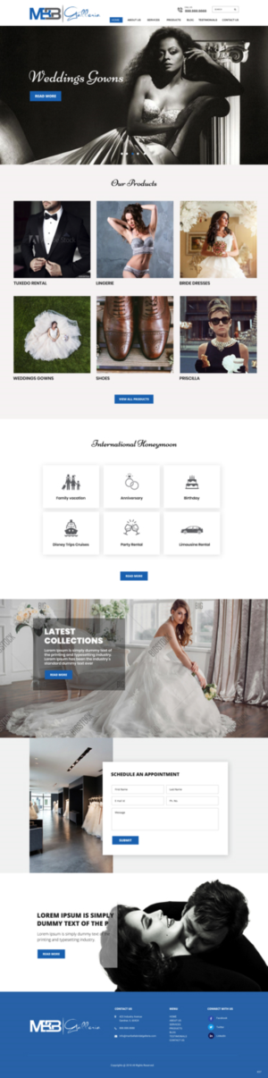 Web Design par pb pour mari bella bridal galleria | Design : #19431041