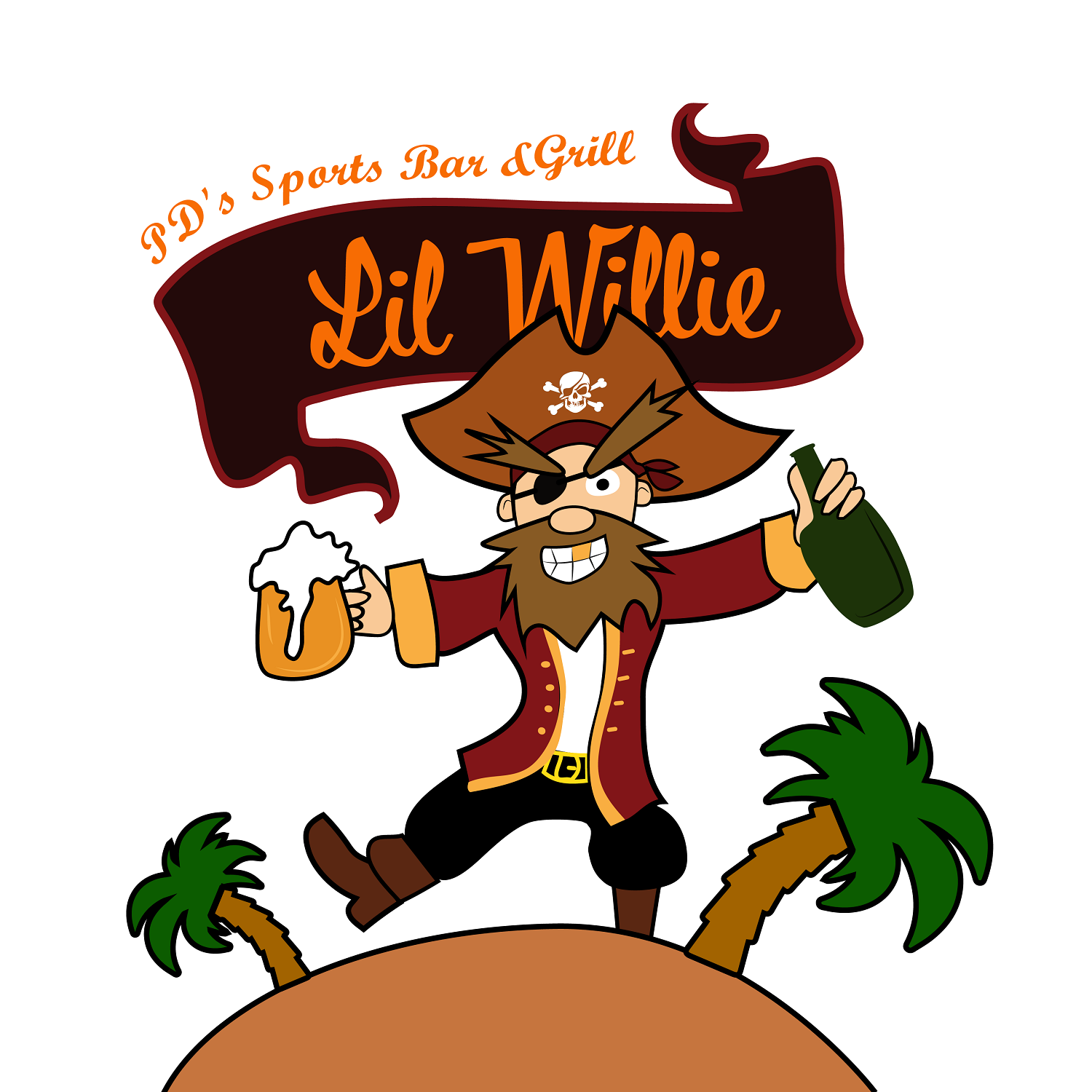 Illustration Design by nmindesign for PD's Sporst Bar & Grill | Design #19423394