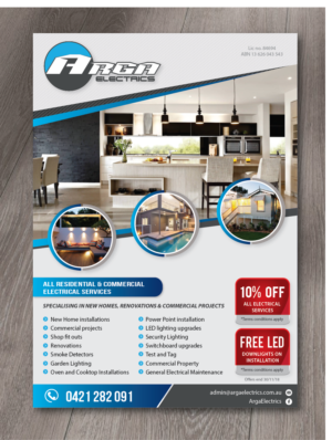 Arga Electrics Flyer Design Advertising | Diseño de Flyer por alex989