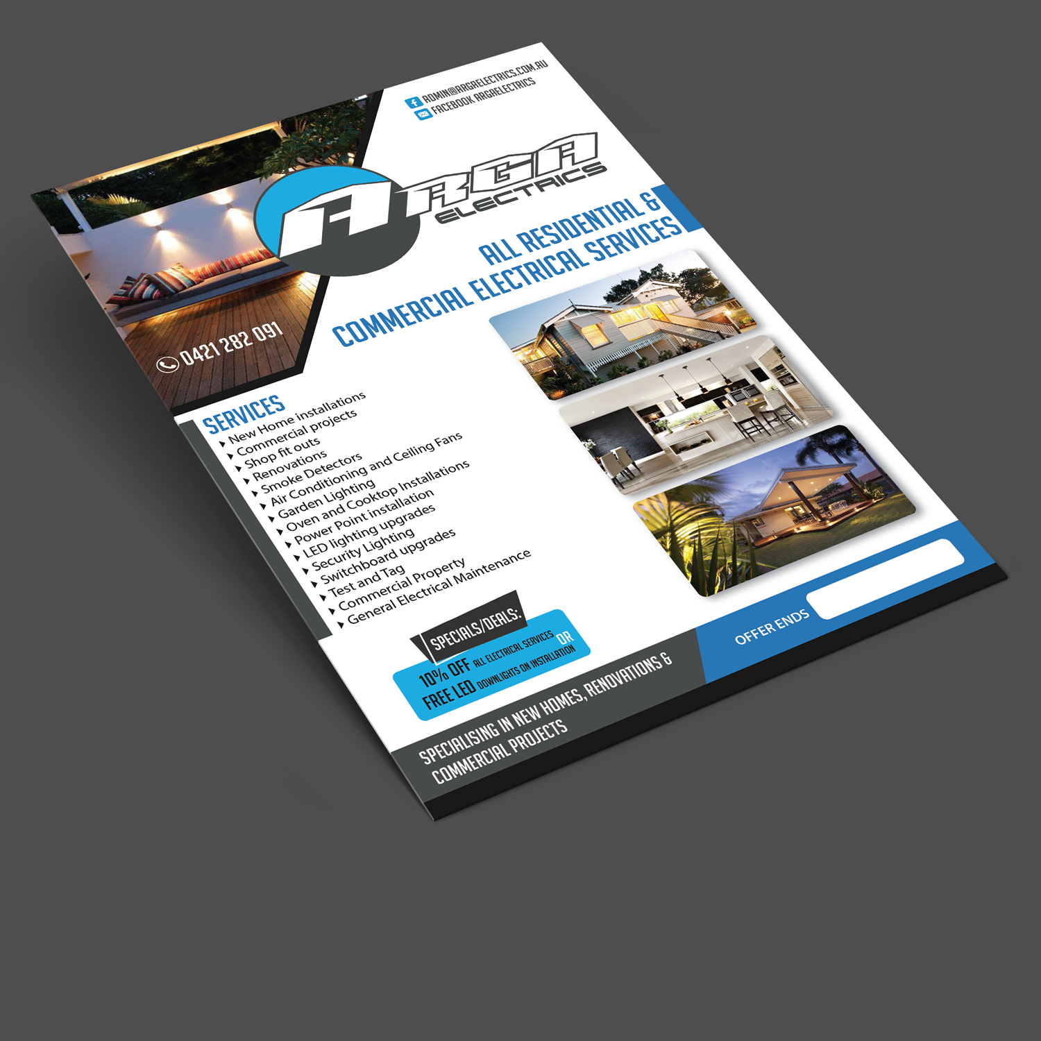 modern professional electrician flyer