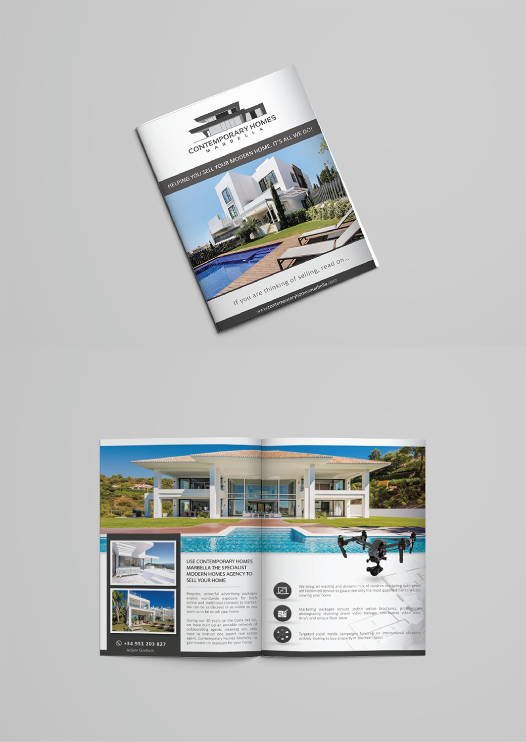 Diseño de Flyer por alex989 para Contemporary Homes Marbella | Diseño #19386272