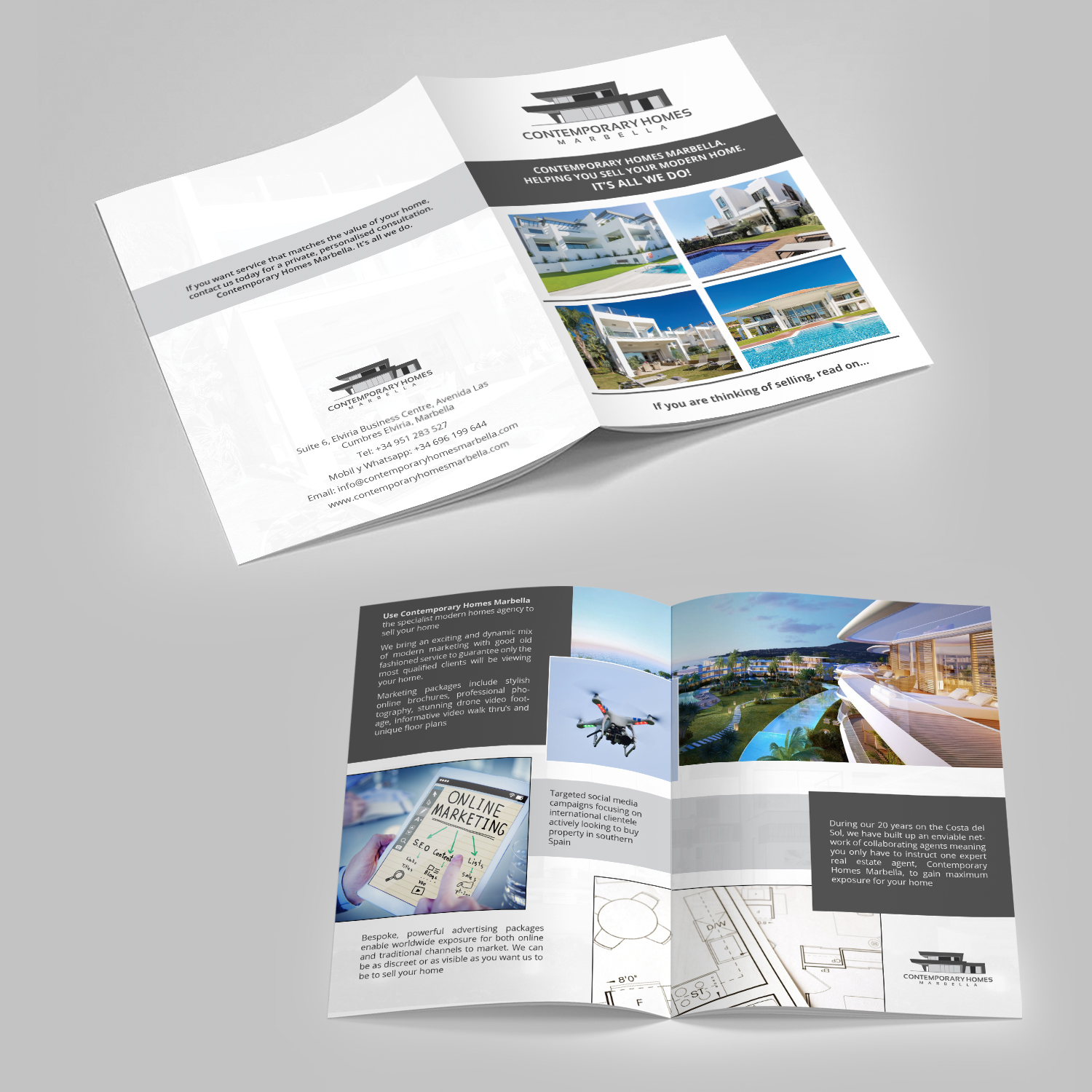 Diseño de Flyer por debdesign para Contemporary Homes Marbella | Diseño #19446677