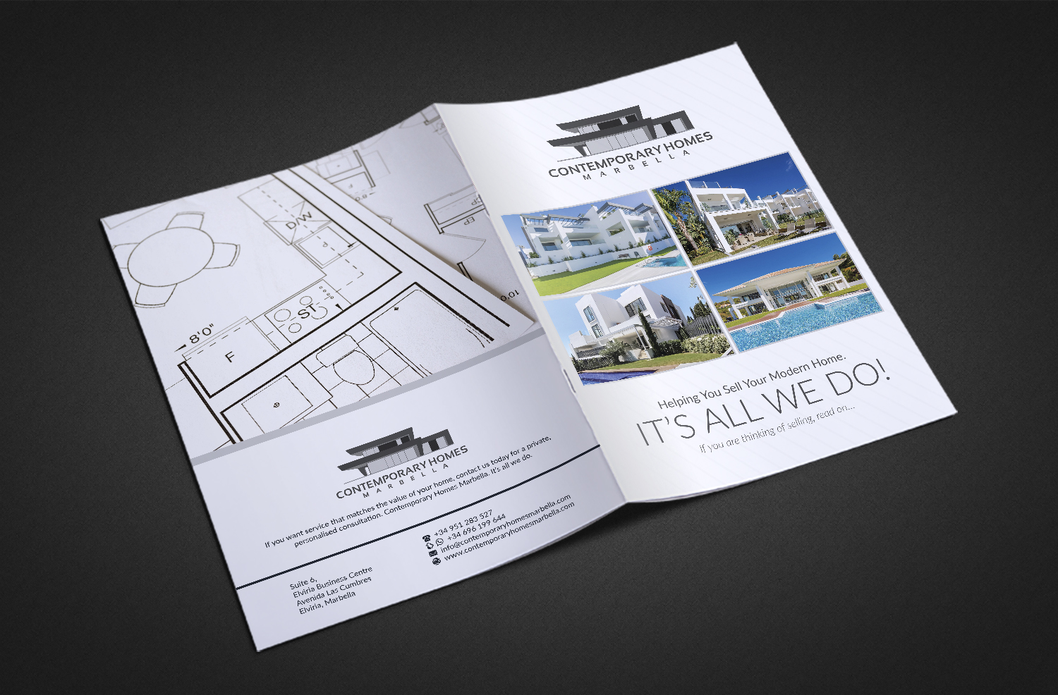 Diseño de Flyer por Deziners Zone para Contemporary Homes Marbella | Diseño #19388650