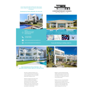 Flyer Design by sp3l4 for Contemporary Homes Marbella | Design: #19386166