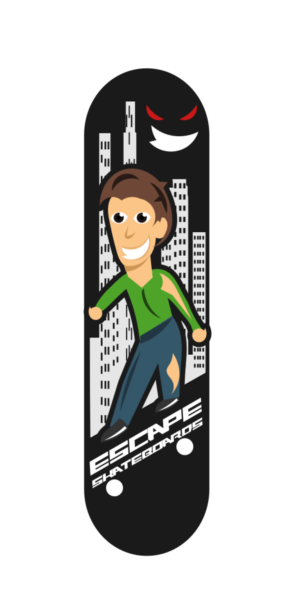 Electric Skateboard Graphic Design depicting the ethos of our company - escaping from the normal | Graphic Design by design.bb