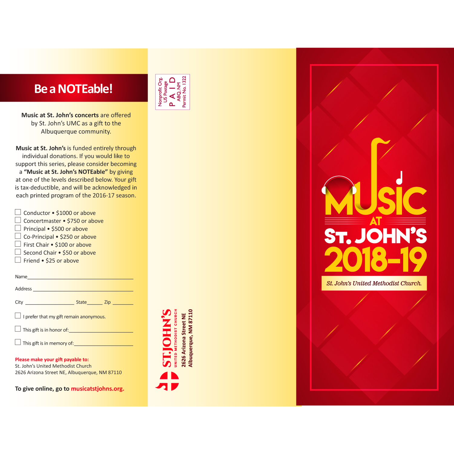 Brochure Design by svkreatives for St. John's United Methodist Church | Design #19385700