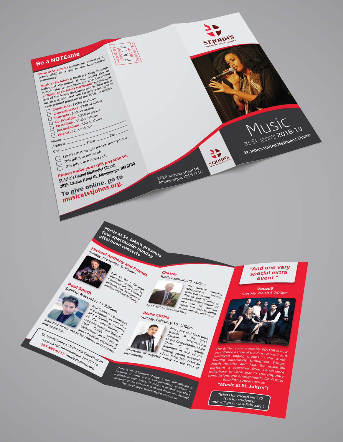 Diseño de Brochure por Dexter Solutions para St. John's United Methodist Church | Diseño #19397354