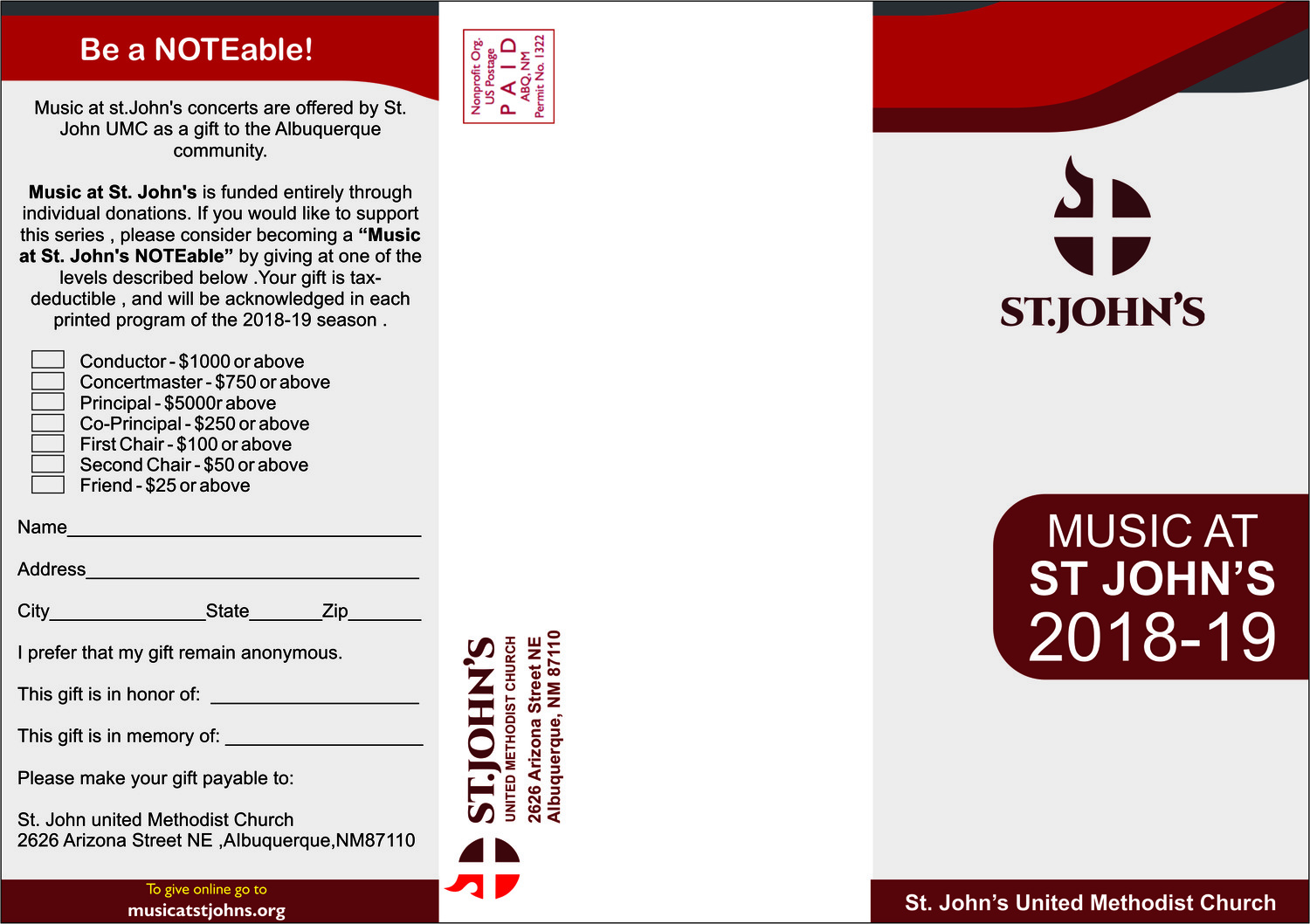 Brochure Design by jet4real35 for St. John's United Methodist Church | Design #19391703