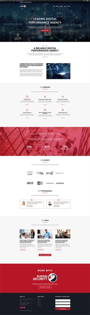 Puffin Cybersecurity Secives professional web site | Web-Design von joe designs
