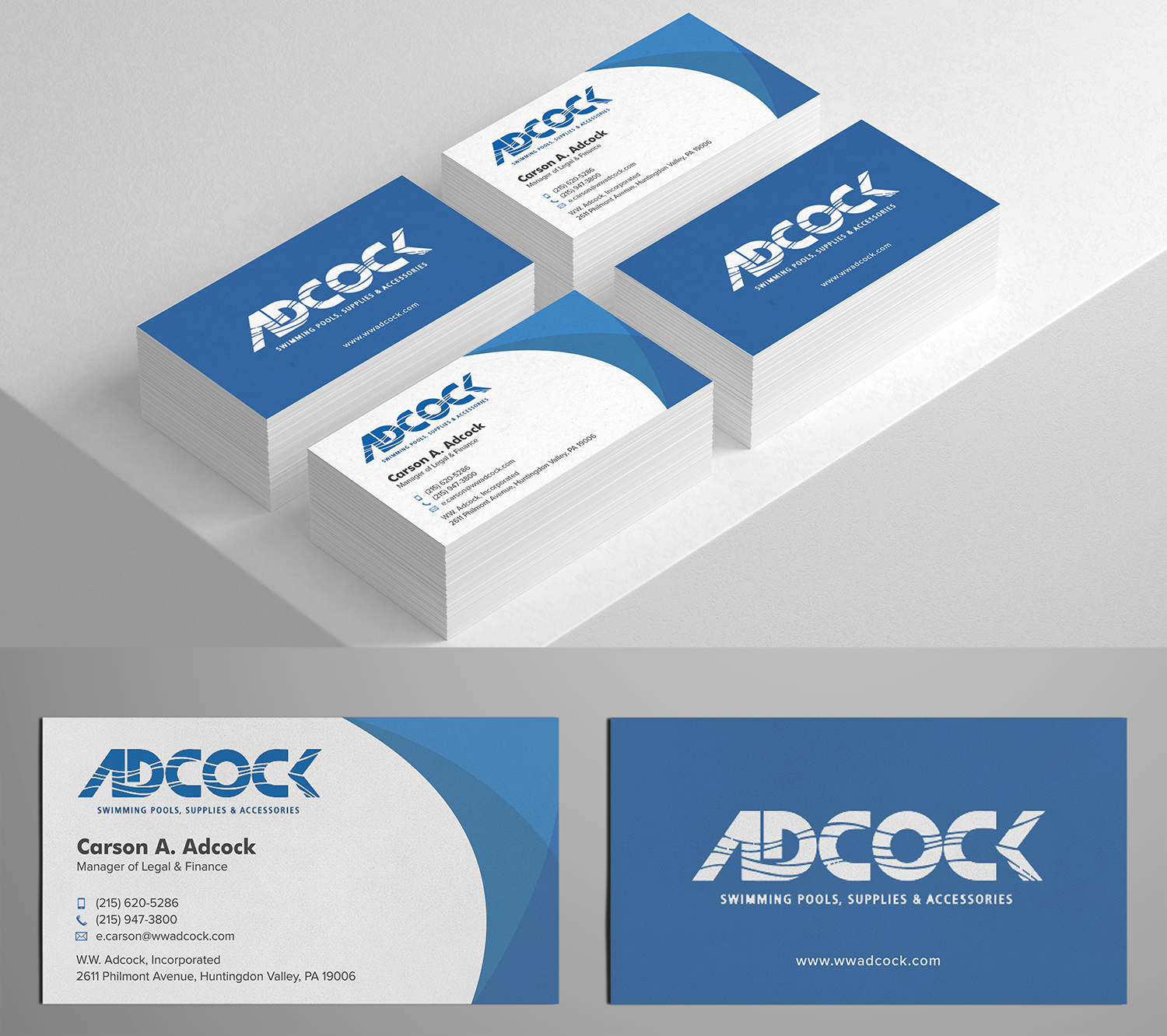 Visitenkarten-Design von Tilt für W.W. Adcock, Inc. | Design #19449022