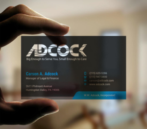 Business Card Design by INDIAN_Ashok for W.W. Adcock, Inc. | Design: #19396121