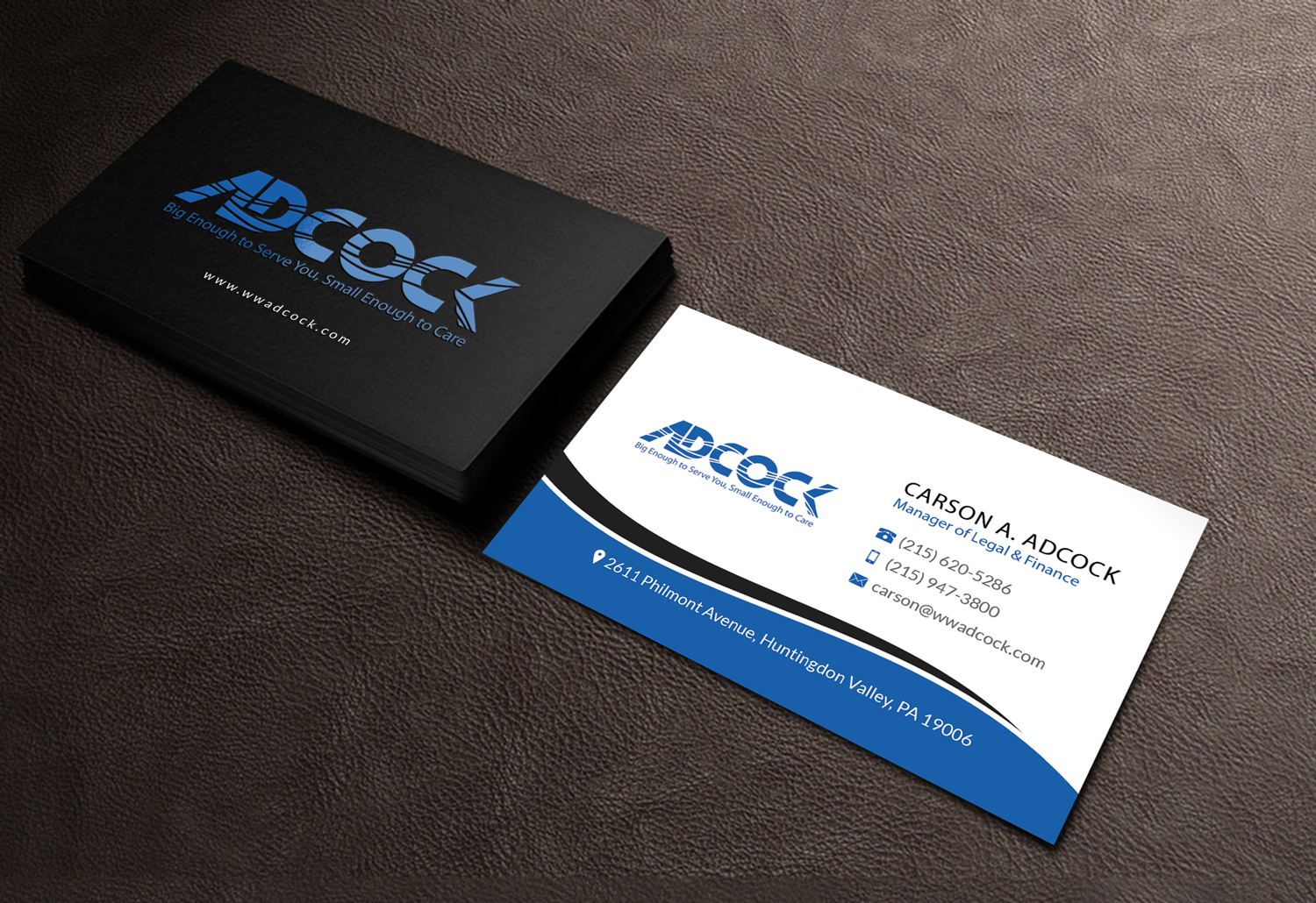 Visitenkarten-Design von Riz' für W.W. Adcock, Inc. | Design #19436241
