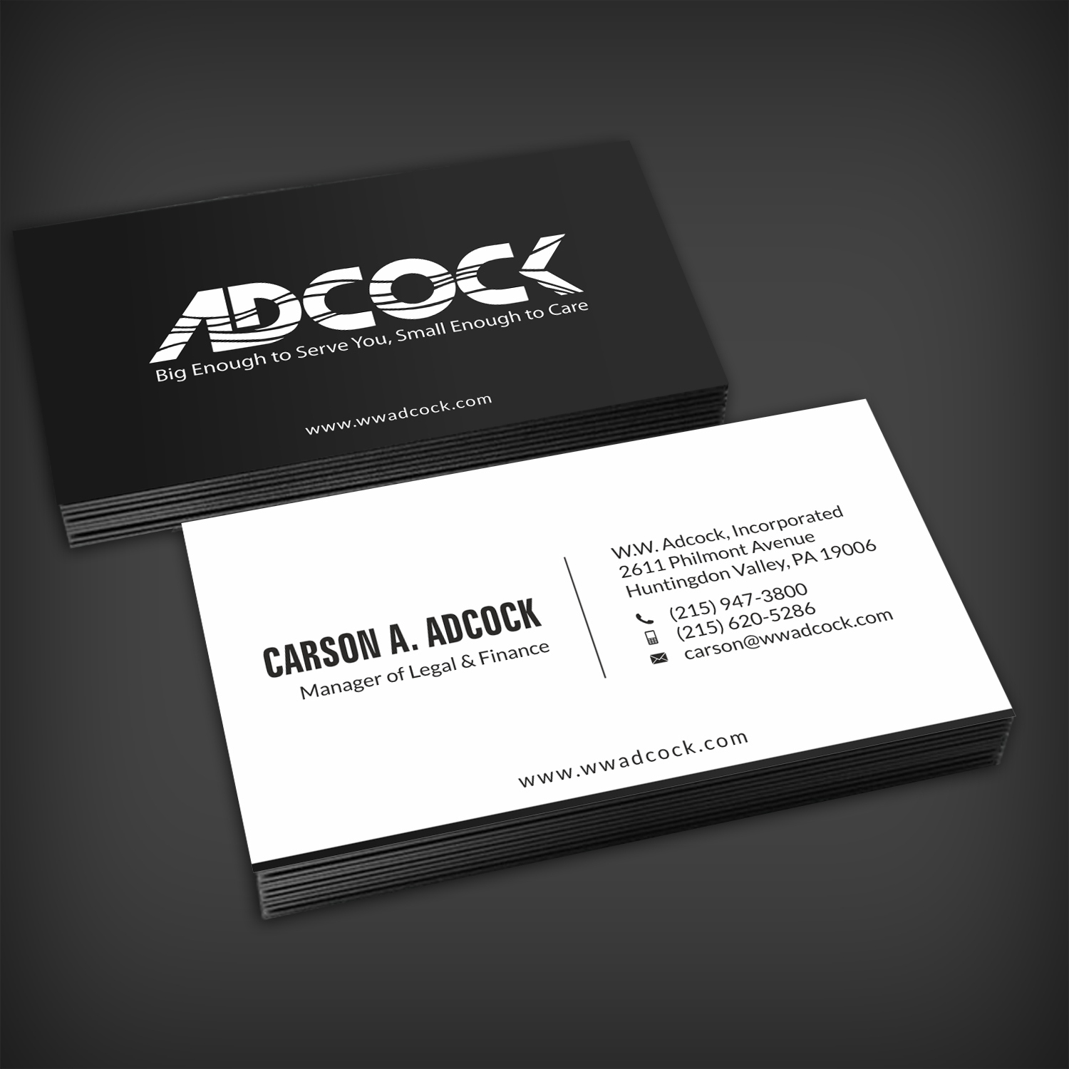 Business Card Design by SKYdesign for W.W. Adcock, Inc. | Design #19408353