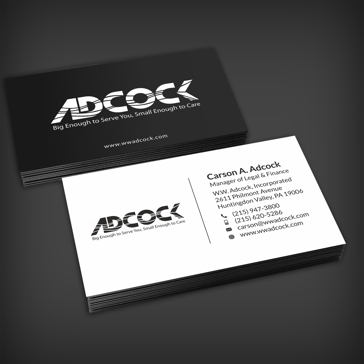 Visitenkarten-Design von SKYdesign für W.W. Adcock, Inc. | Design #19408354