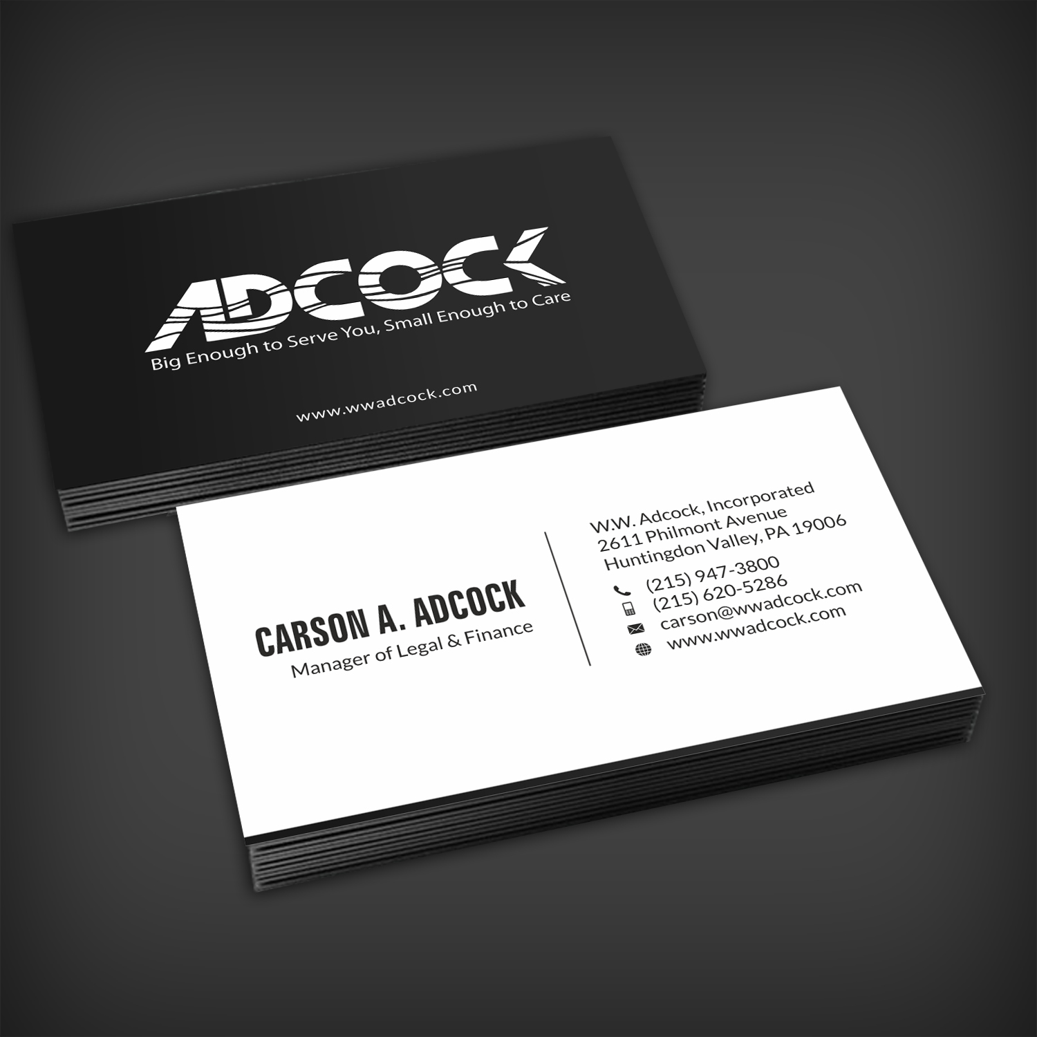 Visitenkarten-Design von SKYdesign für W.W. Adcock, Inc. | Design #19408355