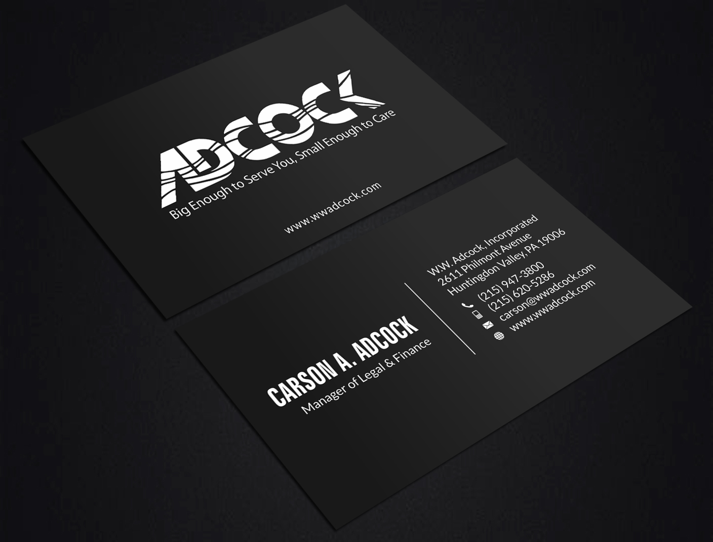 Business Card Design by SKYdesign for W.W. Adcock, Inc. | Design #19408356