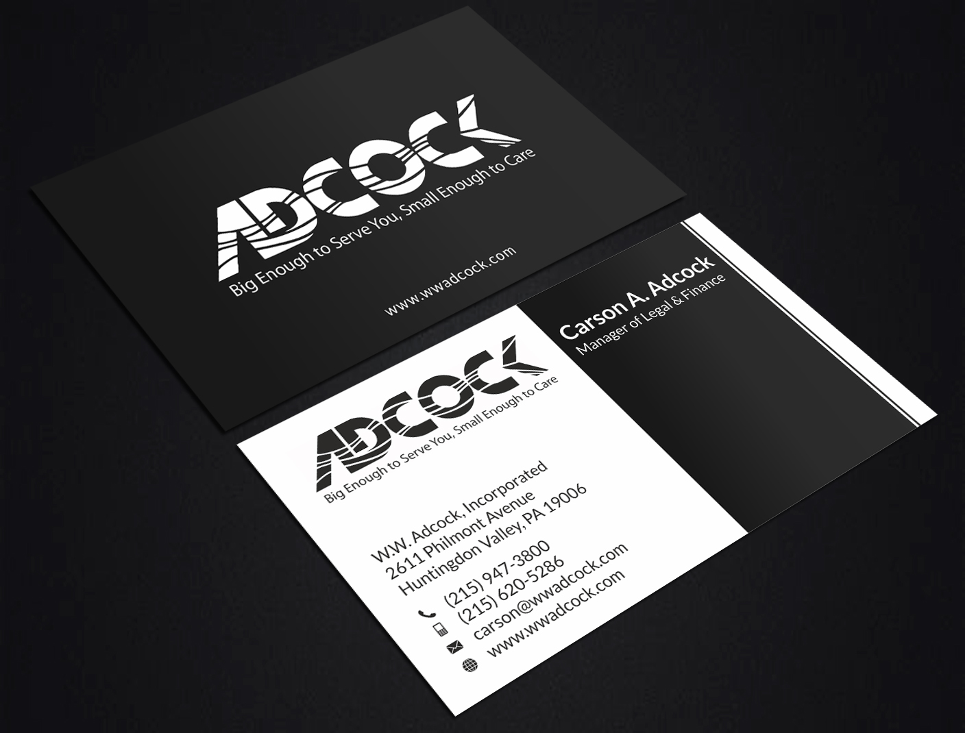 Visitenkarten-Design von SKYdesign für W.W. Adcock, Inc. | Design #19408360