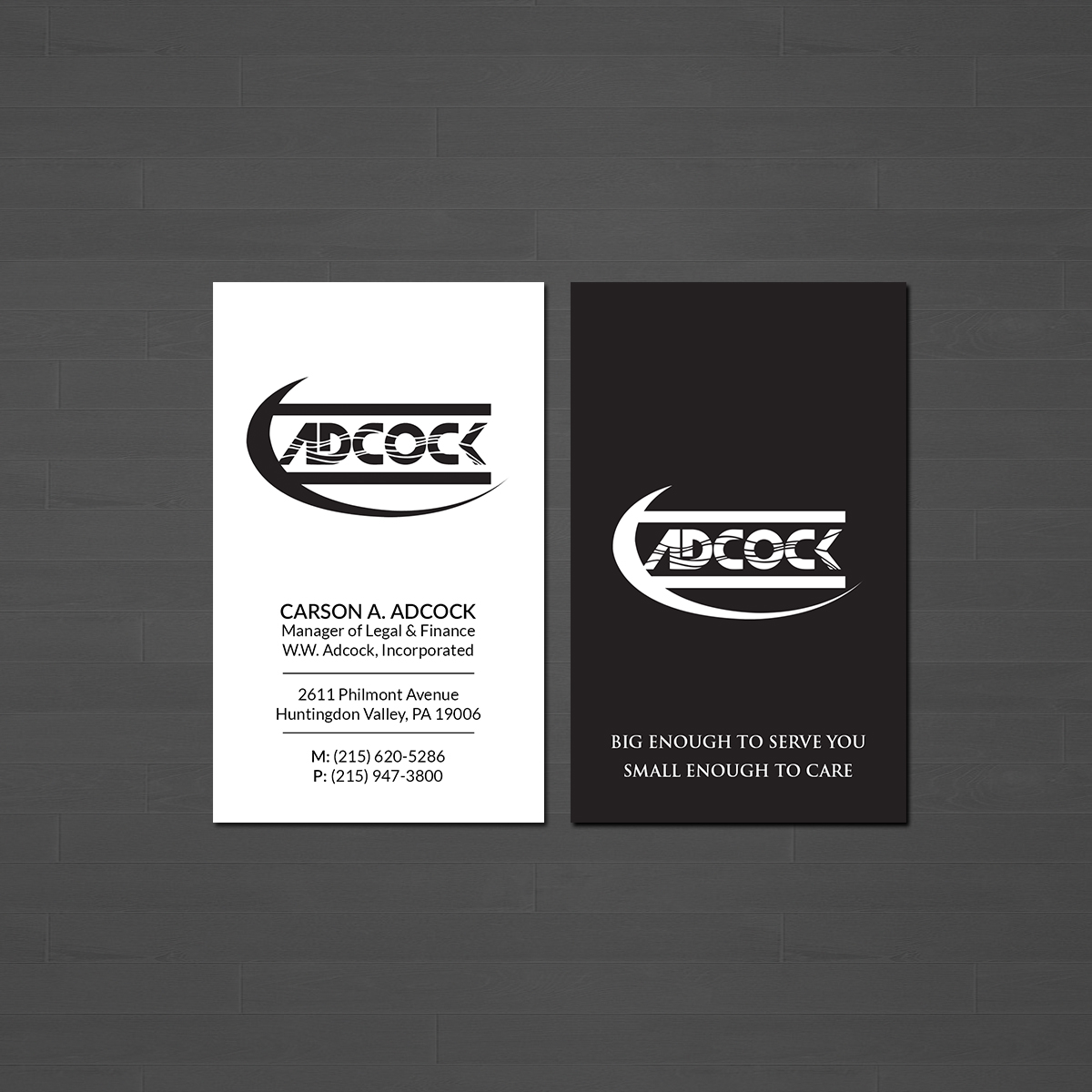 Visitenkarten-Design von Creations Box 2015 für W.W. Adcock, Inc. | Design #19403984