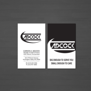 Visitenkarten-Design von Creations Box 2015 für W.W. Adcock, Inc. | Design: #19403985