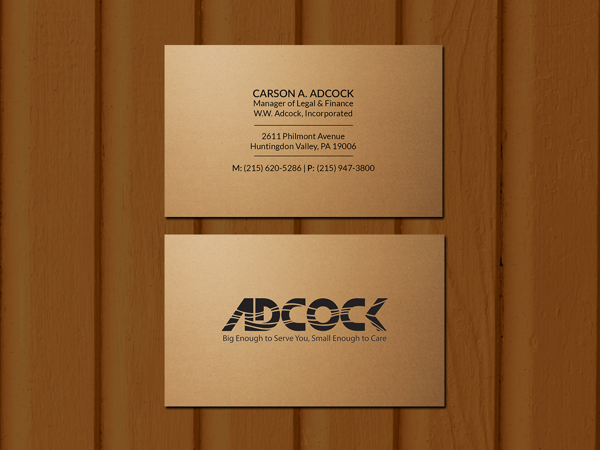 Visitenkarten-Design von Creations Box 2015 für W.W. Adcock, Inc. | Design #19403989