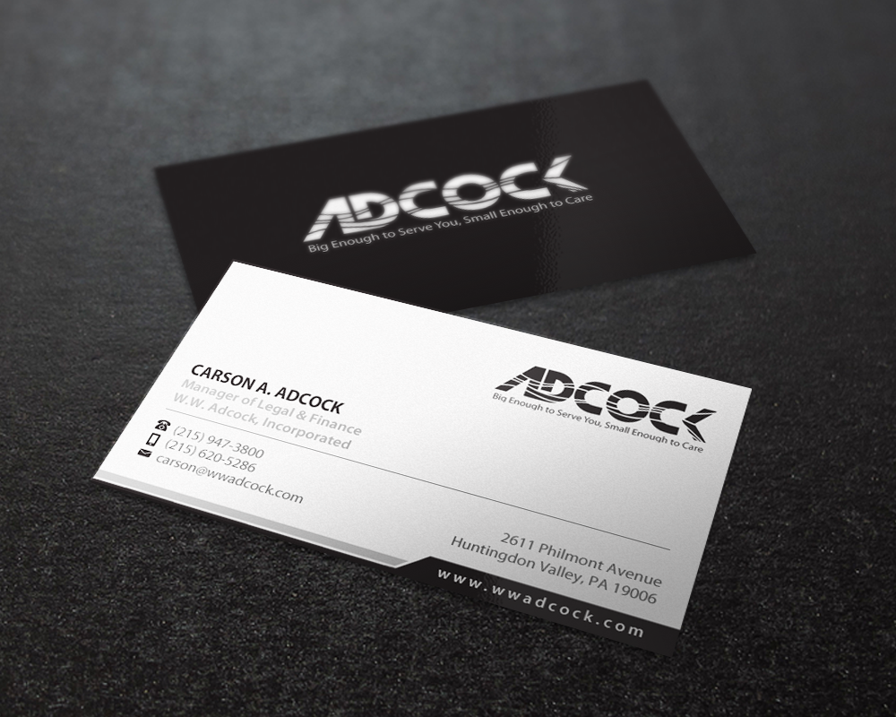 Visitenkarten-Design von Brand aid für W.W. Adcock, Inc. | Design #19405557