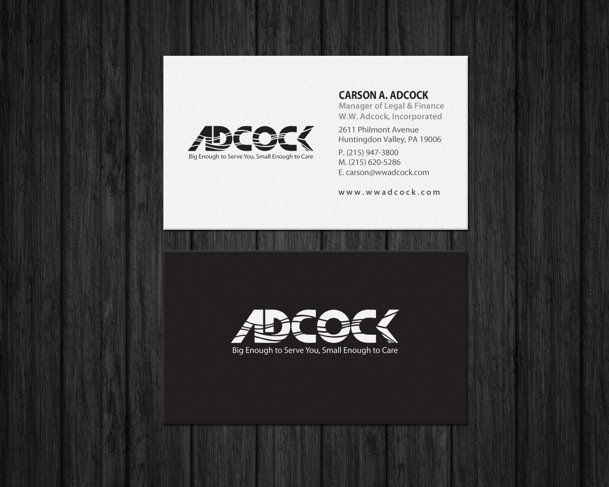 Business Card Design by Brand aid for W.W. Adcock, Inc. | Design #19405558