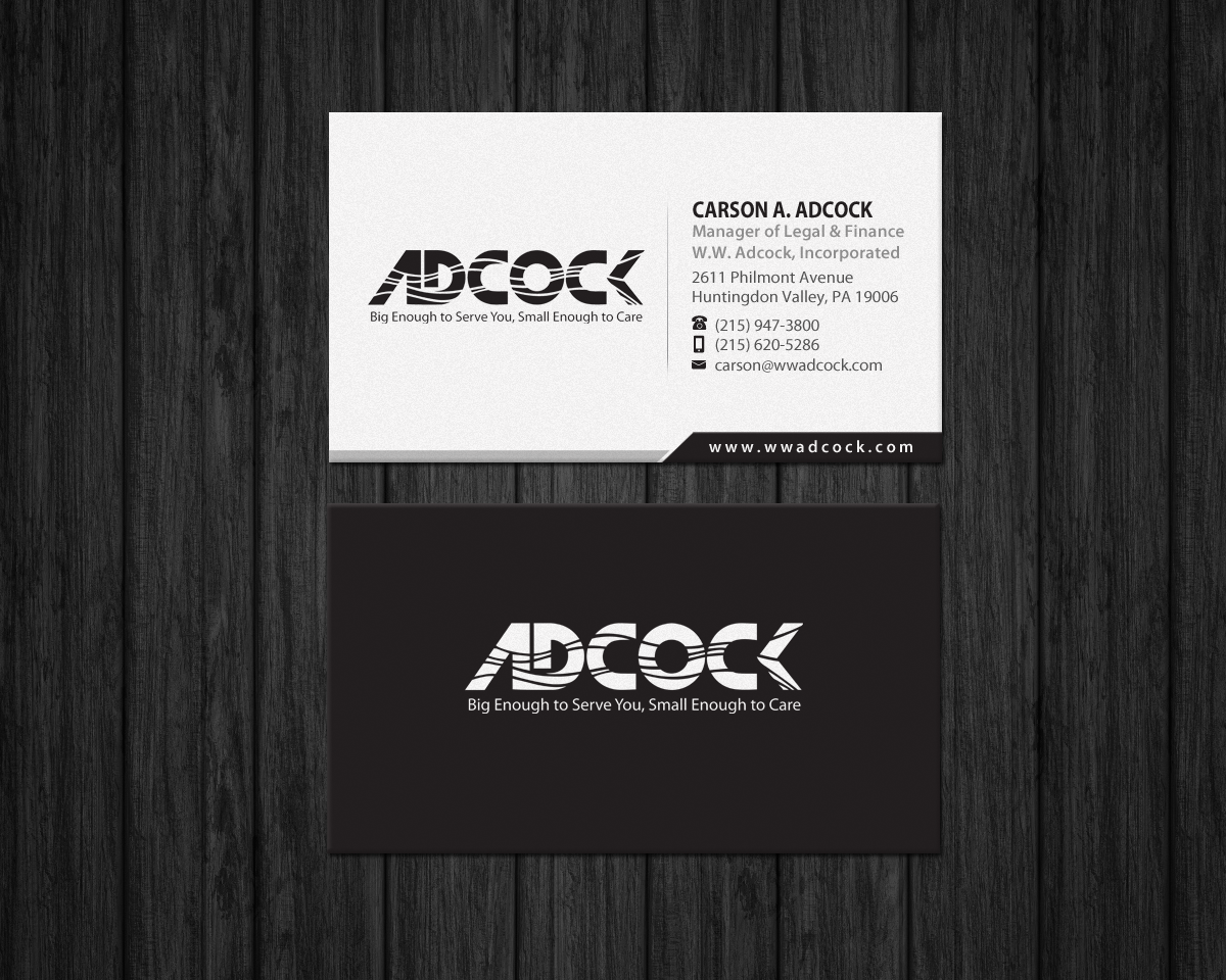 Business Card Design by Brand aid for W.W. Adcock, Inc. | Design #19405559