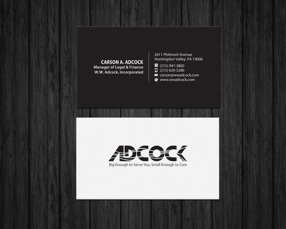 Business Card Design by Brand aid for W.W. Adcock, Inc. | Design #19405561