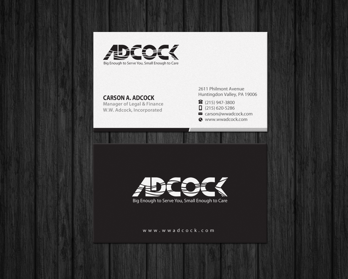 Business Card Design by Brand aid for W.W. Adcock, Inc. | Design #19405562