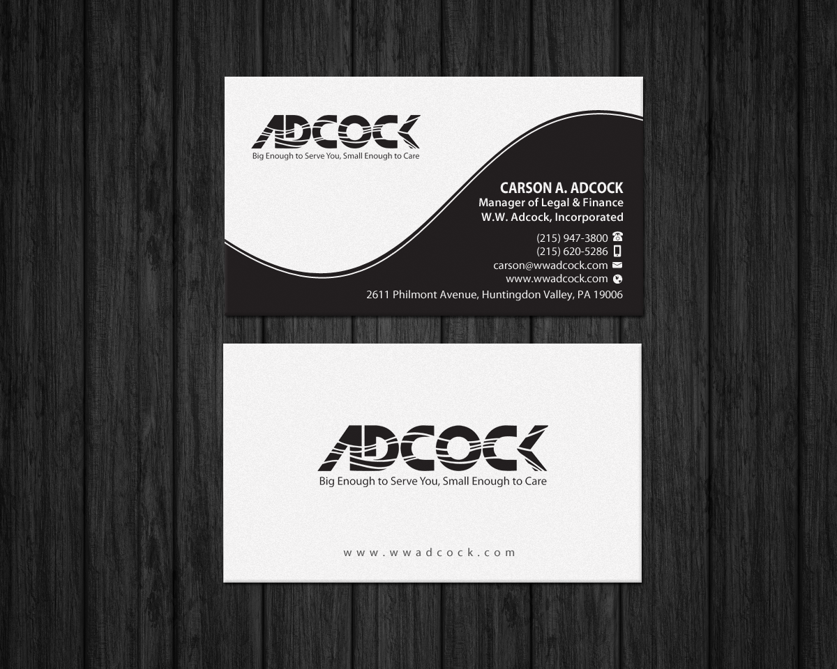 Business Card Design by Brand aid for W.W. Adcock, Inc. | Design #19405563