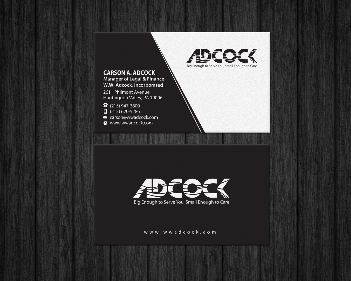 Business Card Design by Brand aid for W.W. Adcock, Inc. | Design #19405566