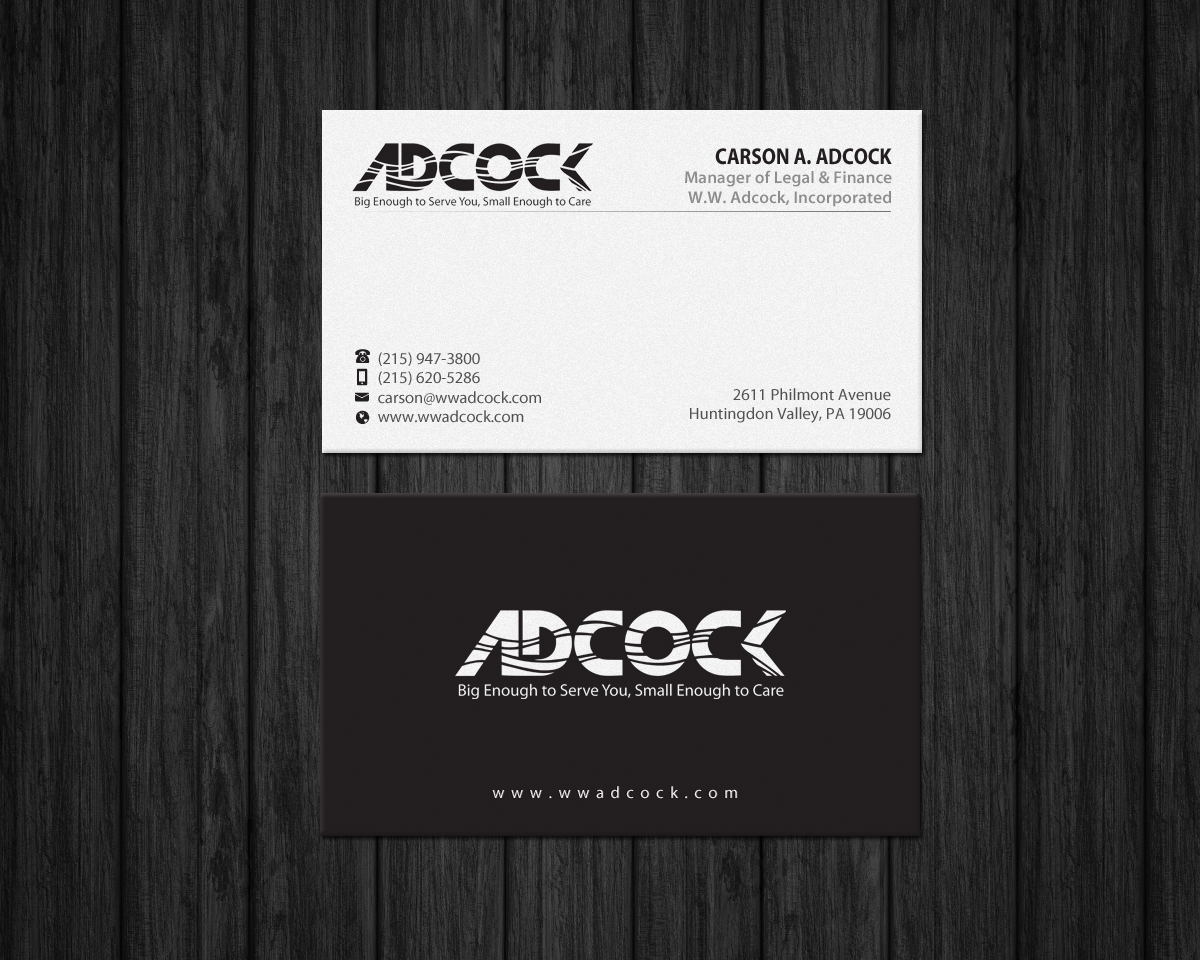 Business Card Design by Brand aid for W.W. Adcock, Inc. | Design #19405567