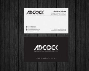 Business Card Design by Brand aid for W.W. Adcock, Inc. | Design: #19405567