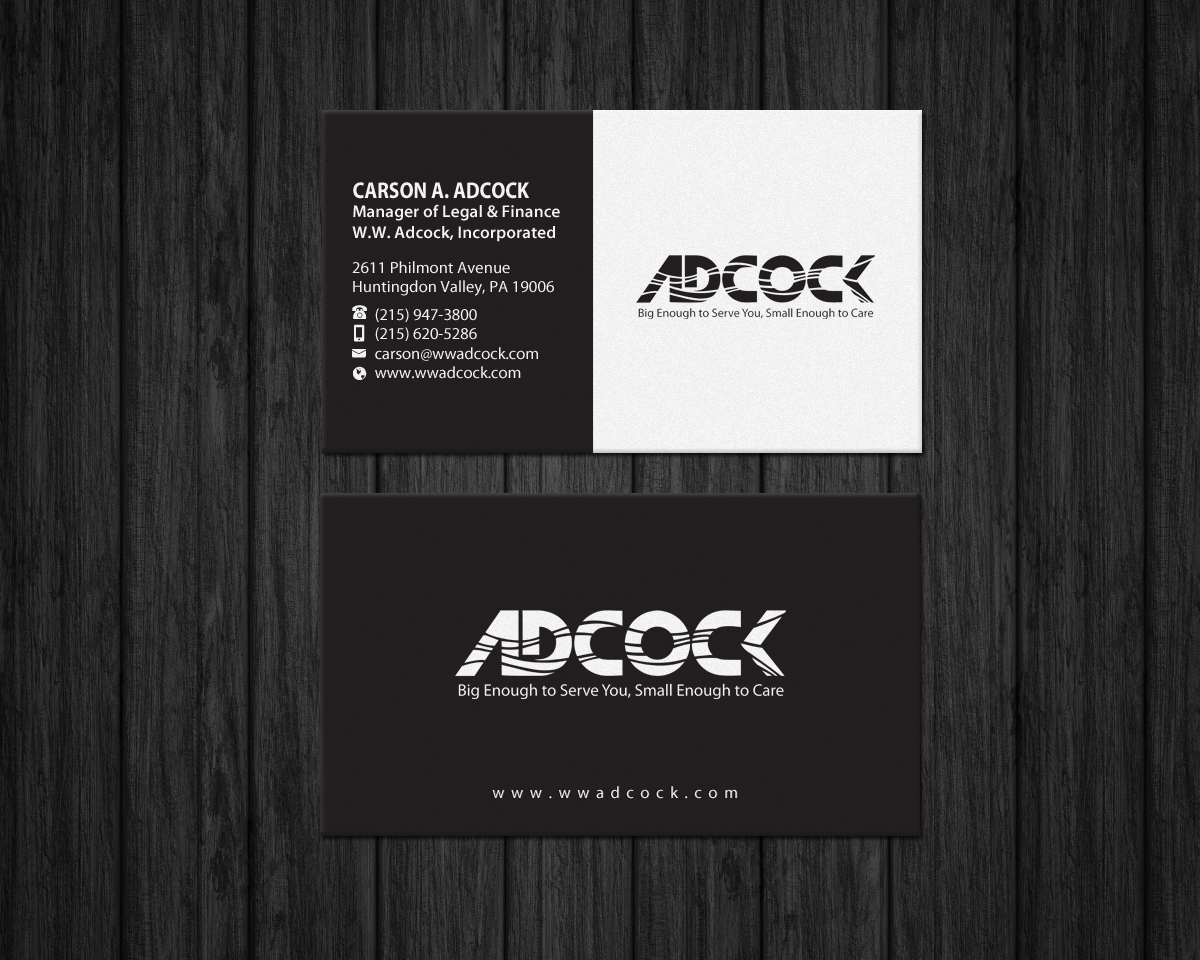 Business Card Design by Brand aid for W.W. Adcock, Inc. | Design #19405568