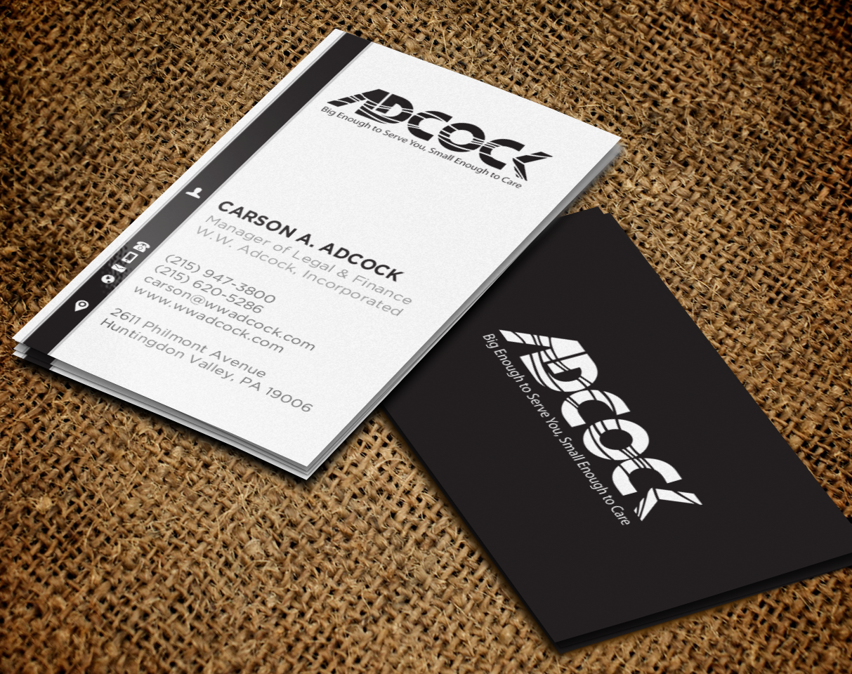 Business Card Design by Brand aid for W.W. Adcock, Inc. | Design #19405570