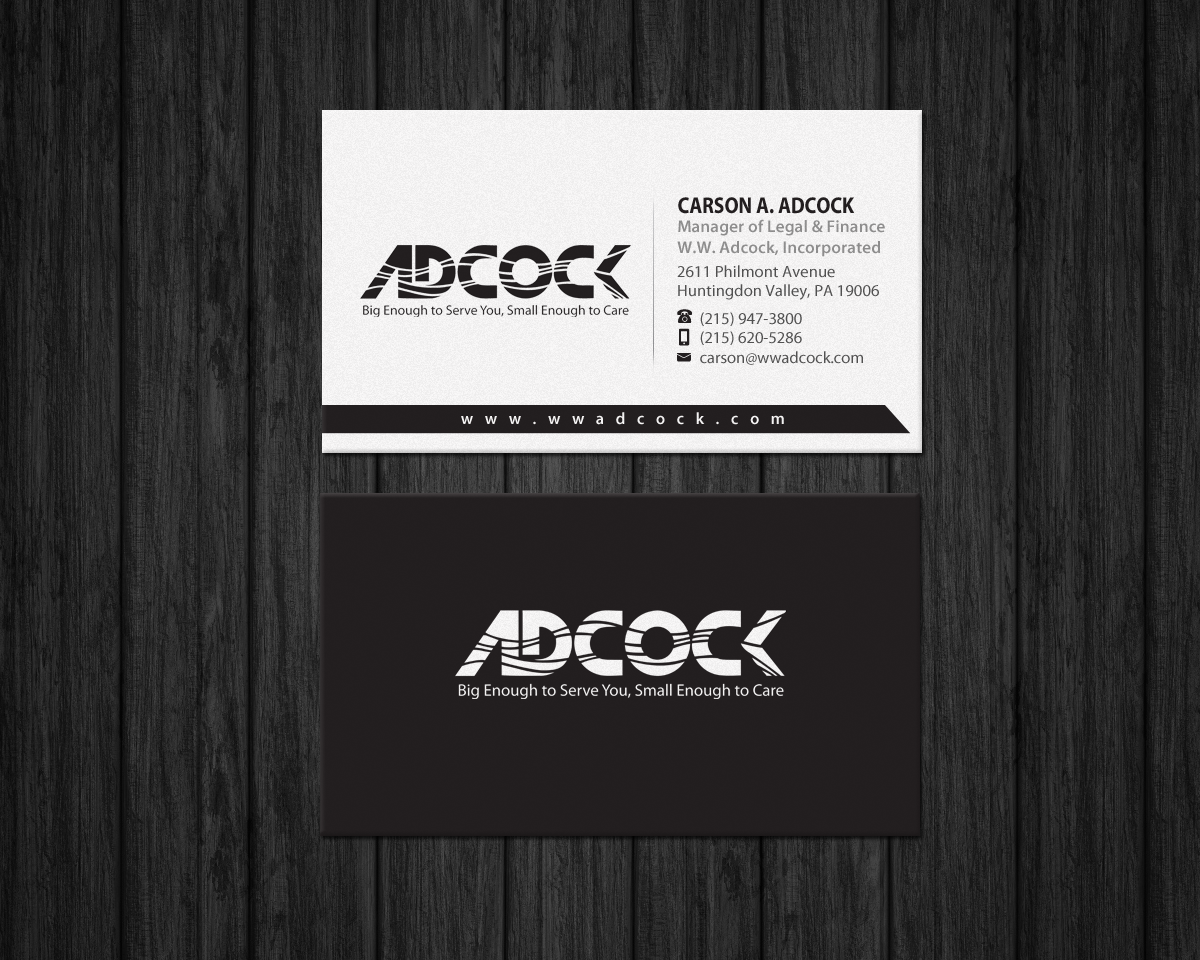 Business Card Design by Brand aid for W.W. Adcock, Inc. | Design #19405571