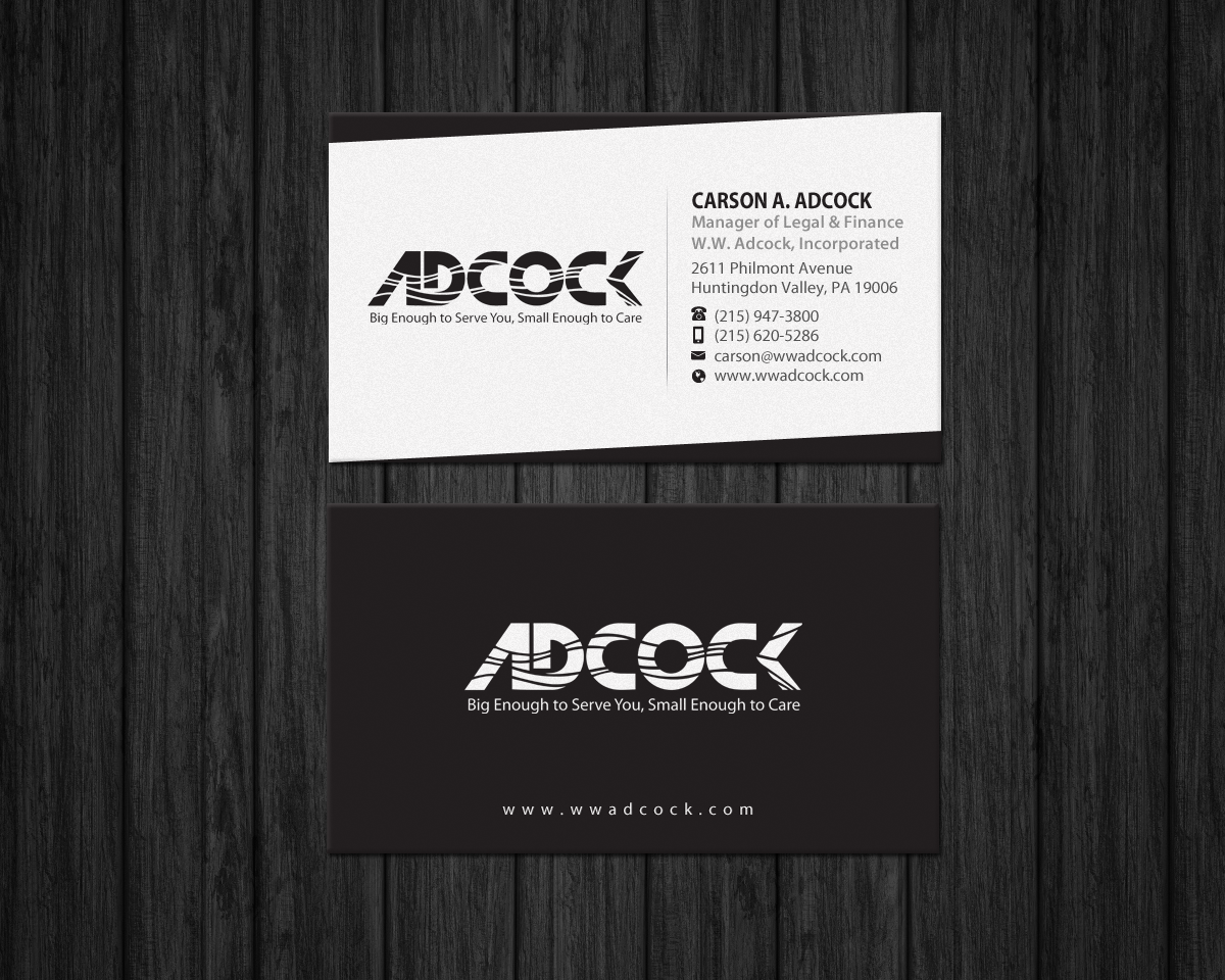 Business Card Design by Brand aid for W.W. Adcock, Inc. | Design #19405575