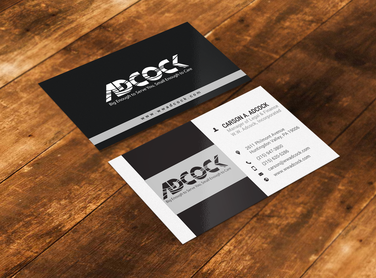 Diseño de Tarjeta de Presentación por chandrayaan.creative para W.W. Adcock, Inc. | Diseño #19405516