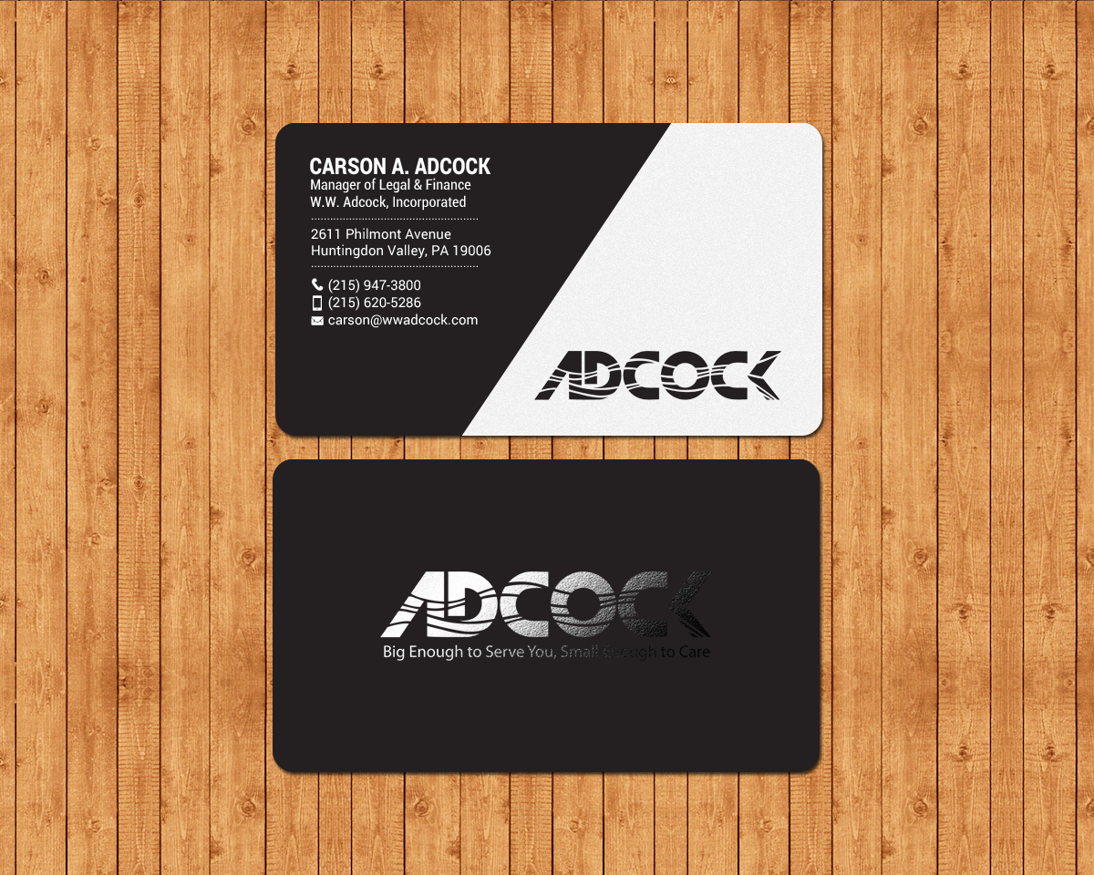 Diseño de Tarjeta de Presentación por chandrayaan.creative para W.W. Adcock, Inc. | Diseño #19409003