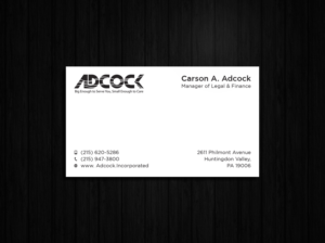 Business Card Design by Tripti Ranjan Gain for W.W. Adcock, Inc. | Design: #19396703