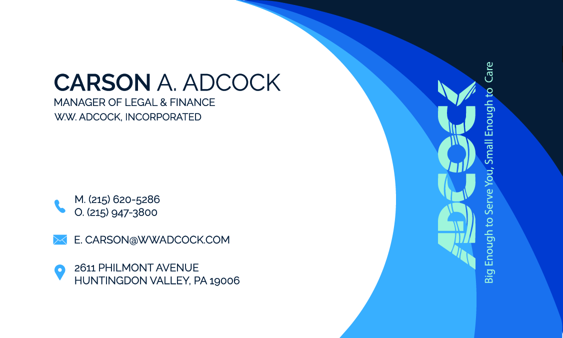Business Card Design by nmindesign for W.W. Adcock, Inc. | Design #19488216