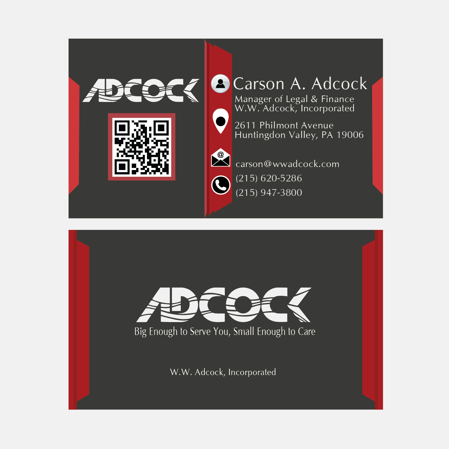 Diseño de Tarjeta de Presentación por ac3grafx para W.W. Adcock, Inc. | Diseño #19423880