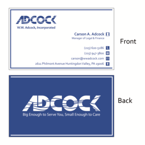 Business Card Design by Pritika123 for W.W. Adcock, Inc. | Design: #19456643