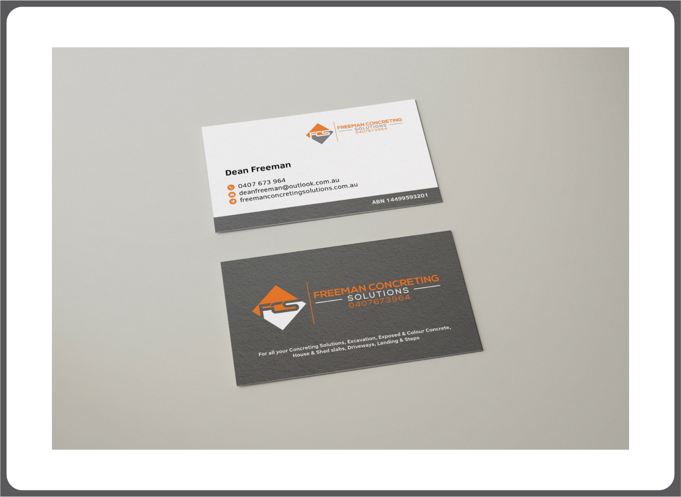 Business Card Design by Illuminate Media for Freeman concreting solutions | Design #19490121