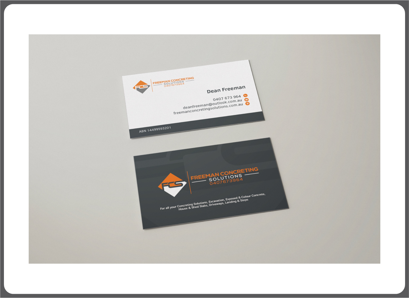 Business Card Design by Illuminate Media for Freeman concreting solutions | Design #19490201