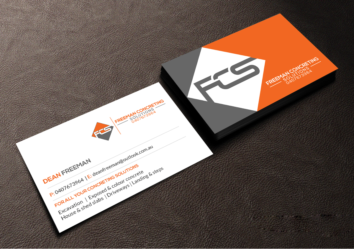 Diseño de Tarjeta de Presentación por Creations Box 2015 para Freeman concreting solutions | Diseño #19453170